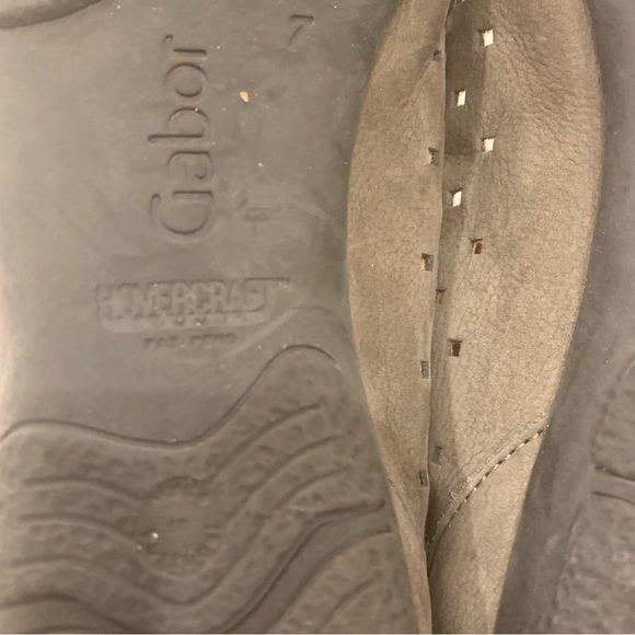 Gabor Hovercraft Suede Ballerina Cutout Taupe Leather Flats - Picture 11 of 13